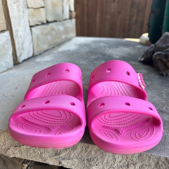 CROCS classic pink Iconic Comfort sandal Sz-W7 & M5.    I - Picture 6 of 10